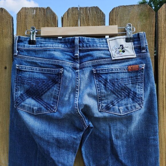 7 For all Man Kind Jeans Unique. Distressed hem Size 27 - Picture 5 of 6